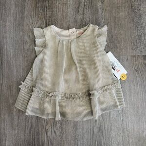 Gray and Silver Ruffled Baby Girl Dress with Bloomers